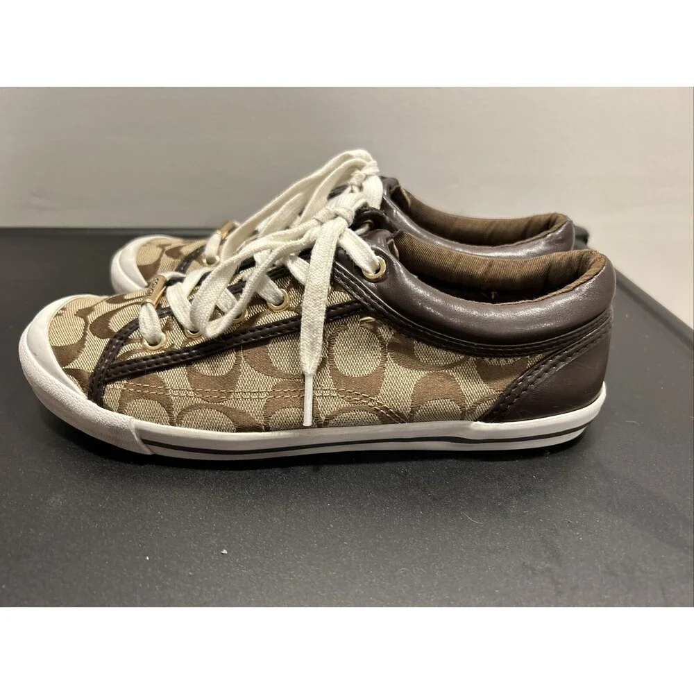 WOMENS COACH SIGNATURE FRANCESCA LACE UP TENNIS ATHLETIC FASHION SHOE 8.5B A5209